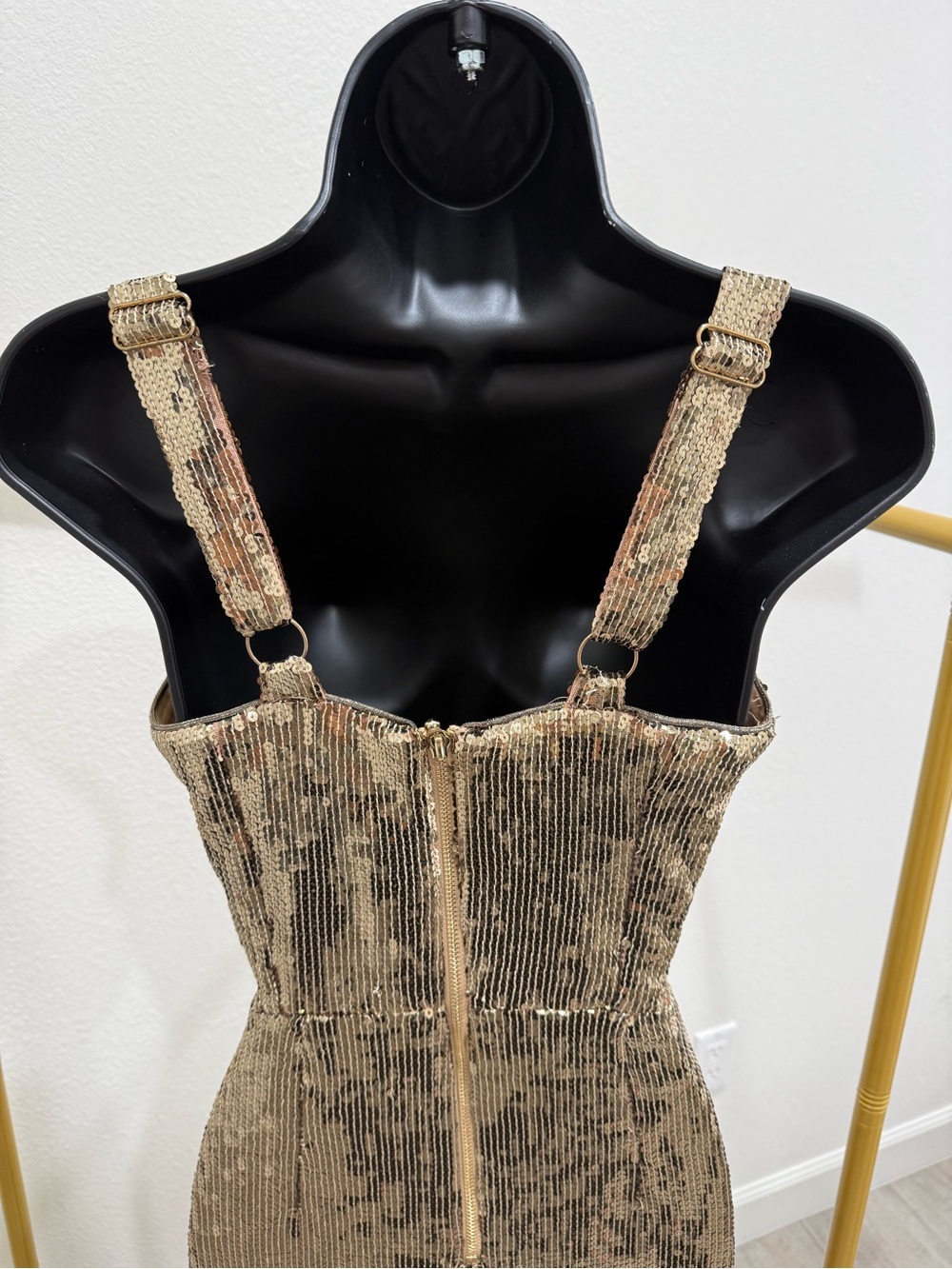 Bronx & Banco Gold Sequin Fringe Maxi Dress AU 8 / US Small - Picture 4 of 8